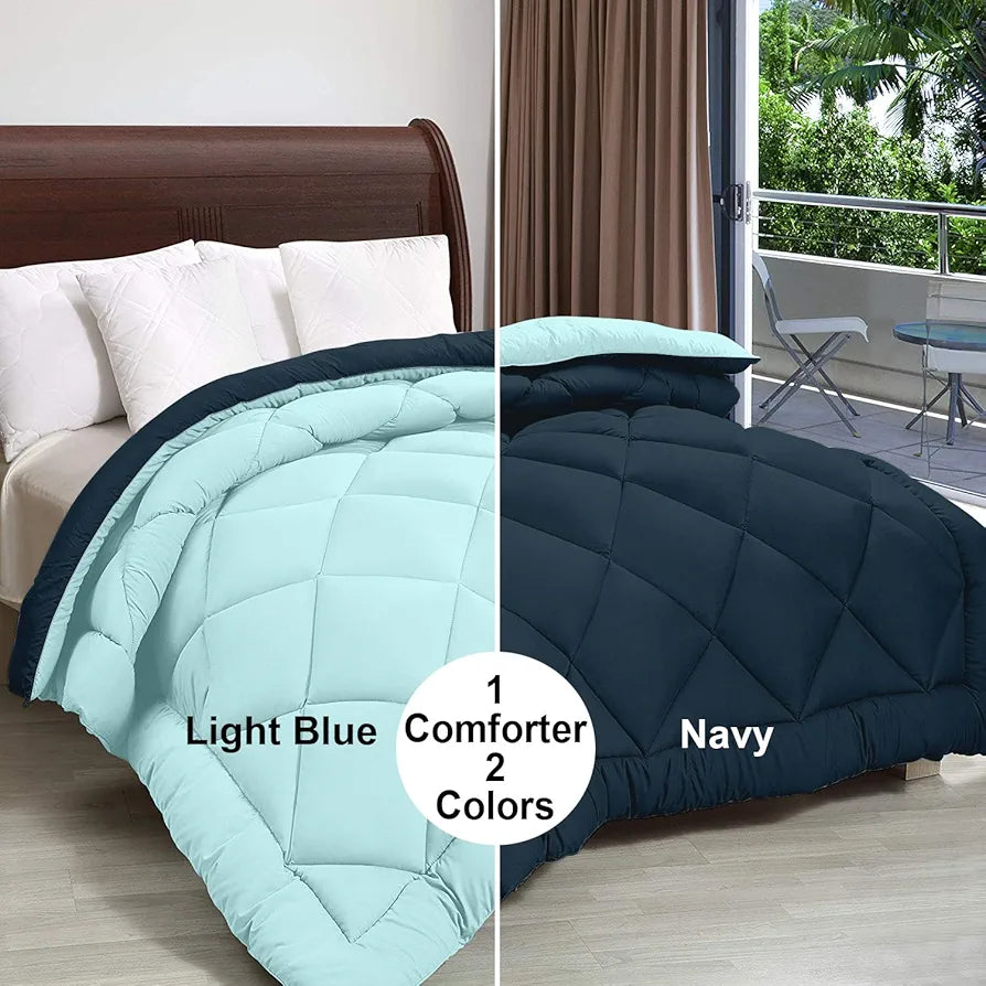 Cloth Fusion Reversible AC Comforter Single Bed 220 GSM,Soft Microfibre Quilt Blanket for Winter